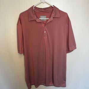 Cutter & Buck Striped Polo Shirt -‎ Red and White